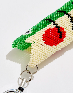 Green Beaded Fish Lighter Holder