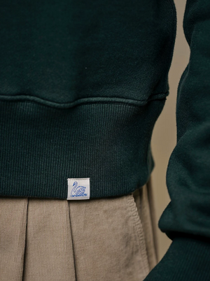 Zip Collar Sweatshirt, Forest