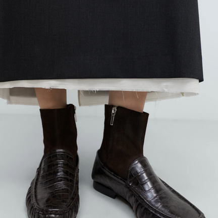 Loafer Boot Rama Crocodile, Black