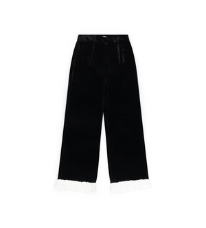 Leo Trousers in Velvet, Black & Ivory