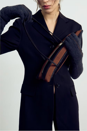 Long Stitch Gloves, Charcoal