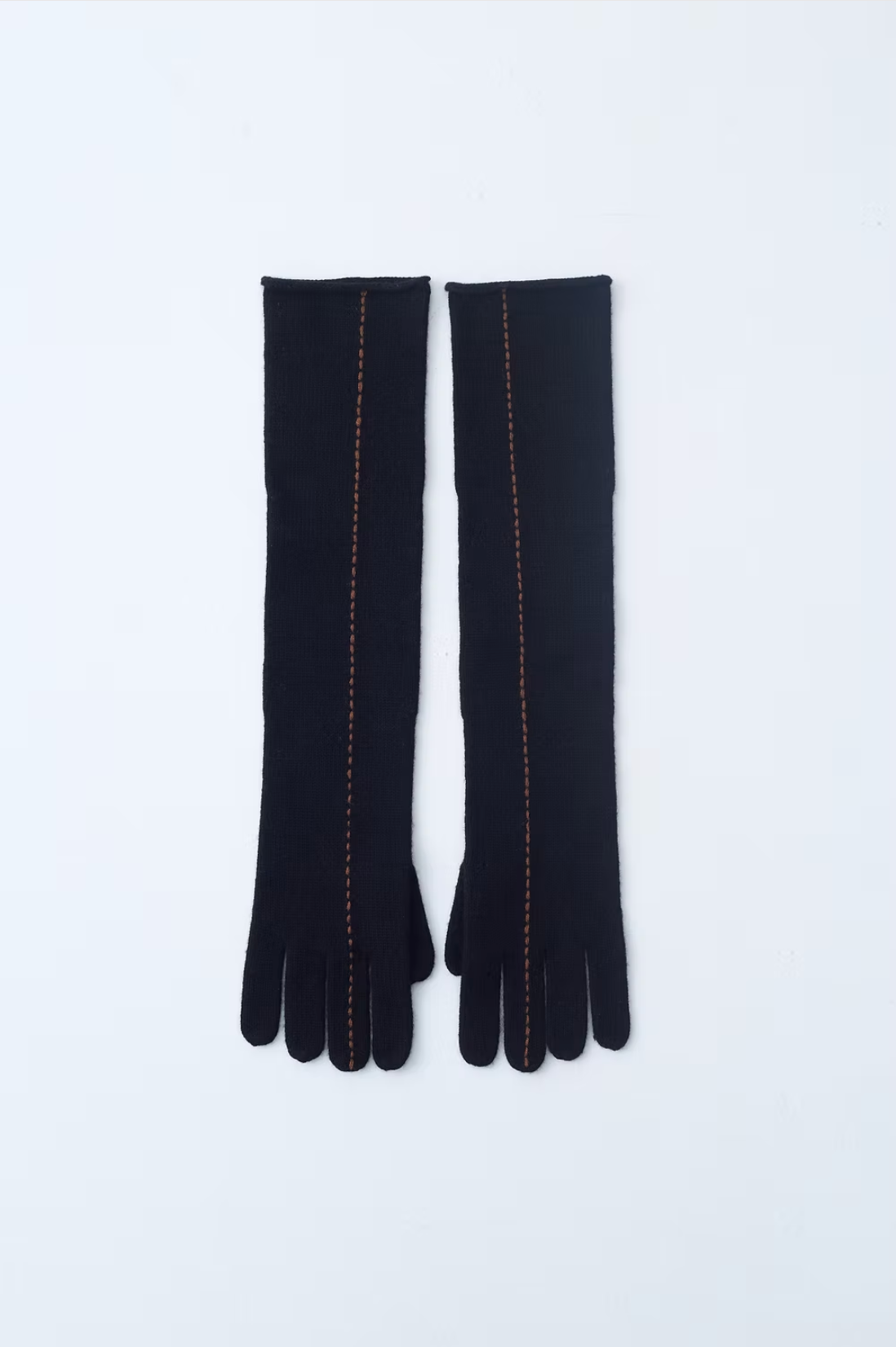 Long Stitch Gloves, Black