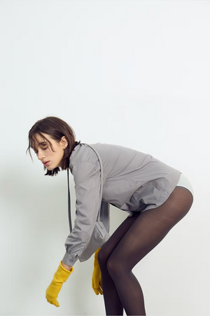 Short Stitch Gloves, Yellow