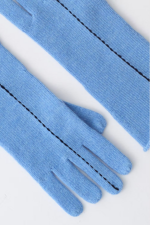 Short Stitch Gloves, Blue