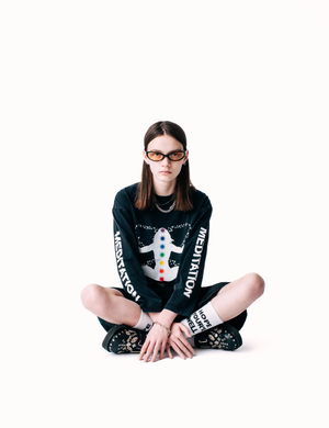 Meditation Long Sleeve Tee, Black