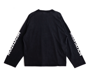 Meditation Long Sleeve Tee, Black