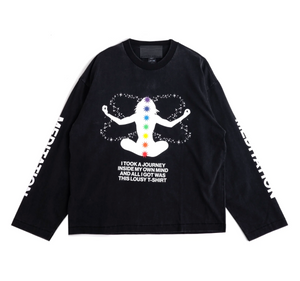 Meditation Long Sleeve Tee, Black