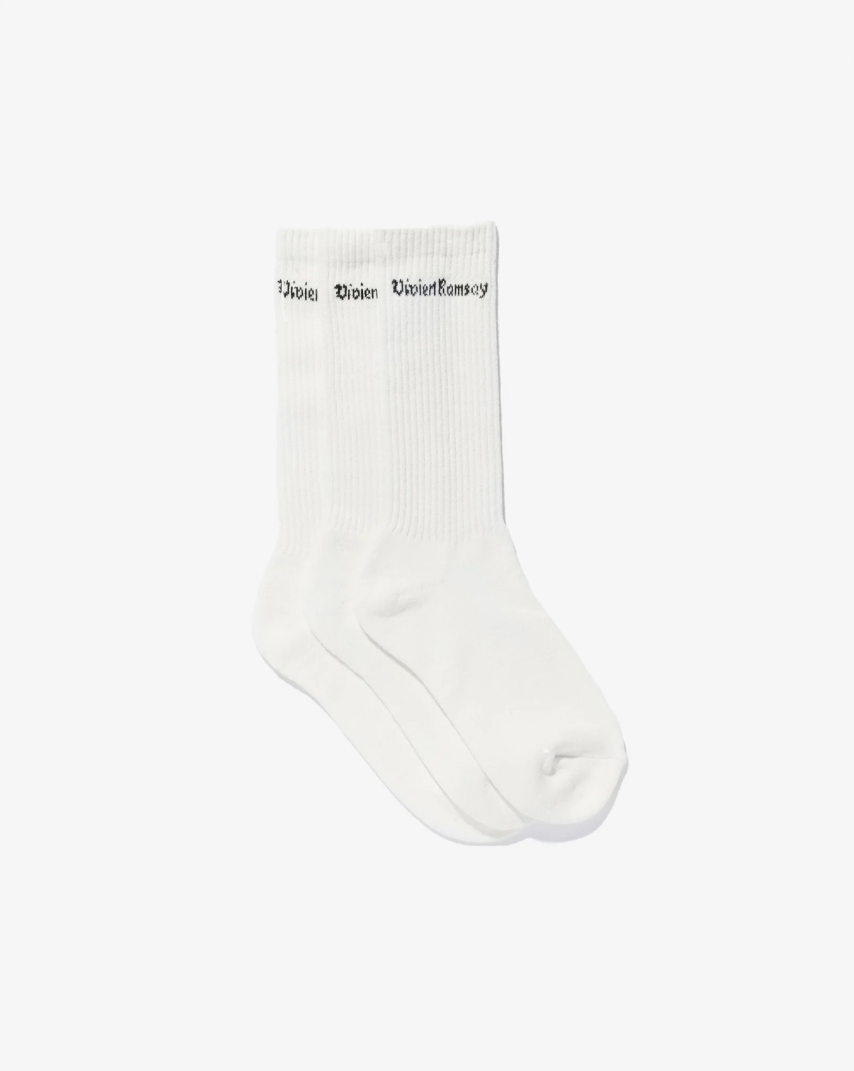 Sport Socks, White with Black Logo 3 Pack