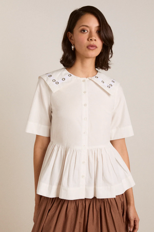 Cyrus Eyelet Blouse, White