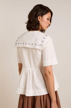 Cyrus Eyelet Blouse, White