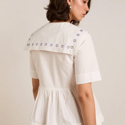 Cyrus Eyelet Blouse, White