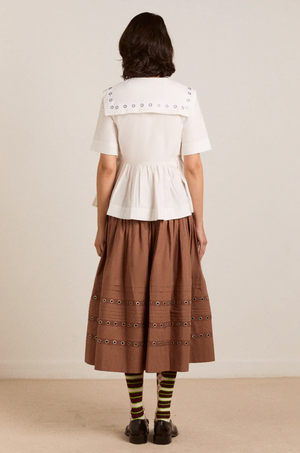 Cyrus Eyelet Blouse, White