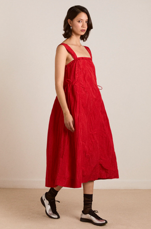 Elina Midi Dress Taffeta, Red