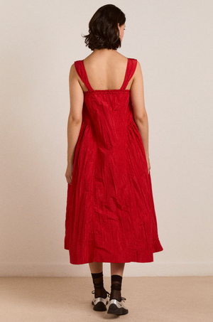 Elina Midi Dress Taffeta, Red