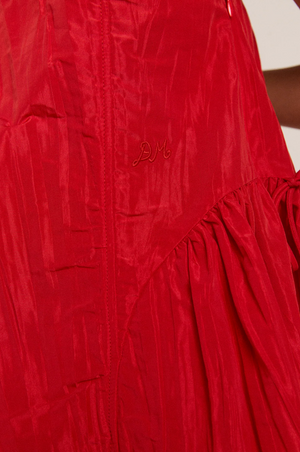 Elina Midi Dress Taffeta, Red