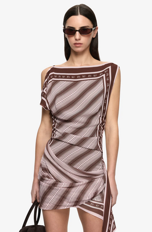 Evelyn Mini Dress, Geo Scarf Print