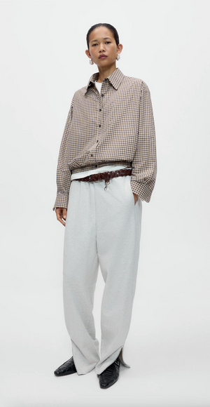 Checked Bomber Shirt, Black/Orange
