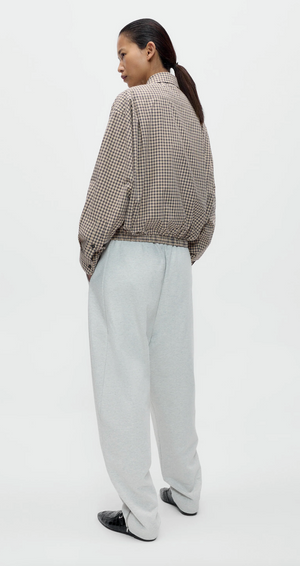 Checked Bomber Shirt, Black/Orange