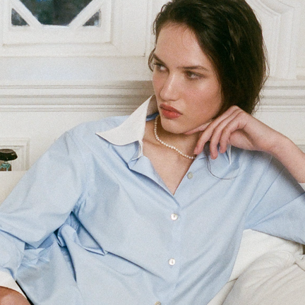 Alba Shirt, Blue & White