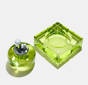 Rounded Ashtray Set, Chartreuse