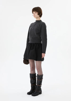 Taffeta Shirring Mini Skirt & Top