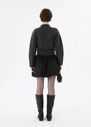 Taffeta Shirring Mini Skirt & Top