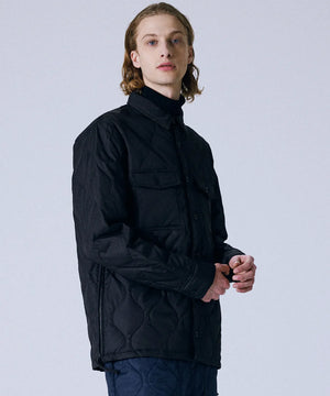 Military Down Shirt, Black