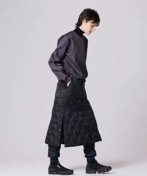 Military Snap Button Down Skirt, Black