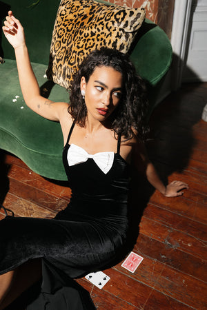 Antoinette Dress, Black & Ivory