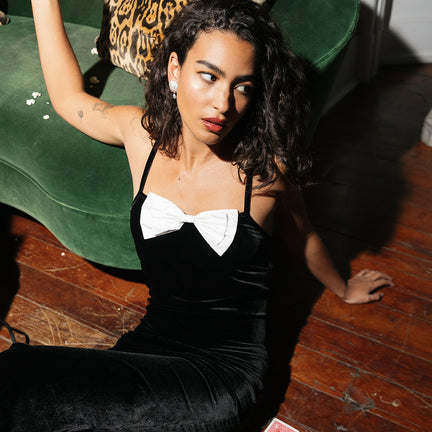 Antoinette Dress, Black & Ivory