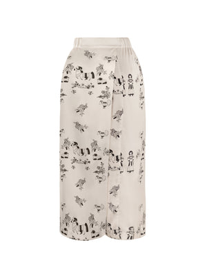 Vstyna Print Silk Pants, Ivory