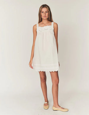 Kristen Babydoll Dress, White