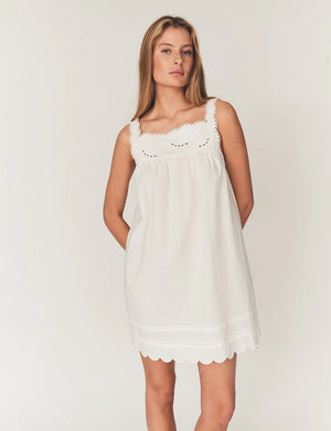 Kristen Babydoll Dress, White
