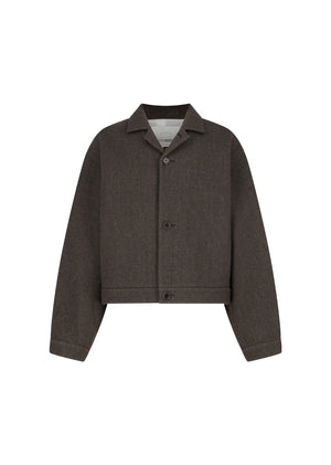 Wool Crop Jacket, Brown