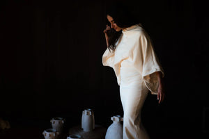 Wide Sleeve Pullover Sweater in US Organic Fleece