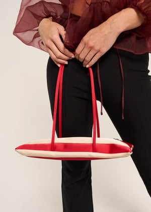 Patch Combined Bag, Red x Cream