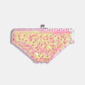 Sequins Undies Clutch, Pink