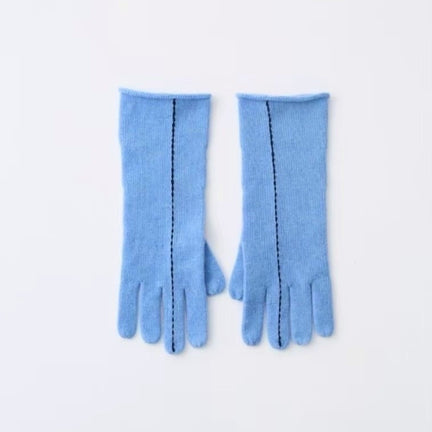 Short Stitch Gloves, Blue