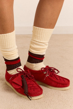 Cherry Red Lace Up Wallabee