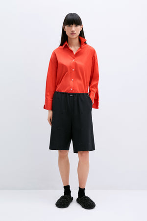 Oversize Cotton Shirt, Coral