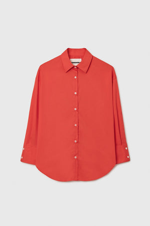 Oversize Cotton Shirt, Coral