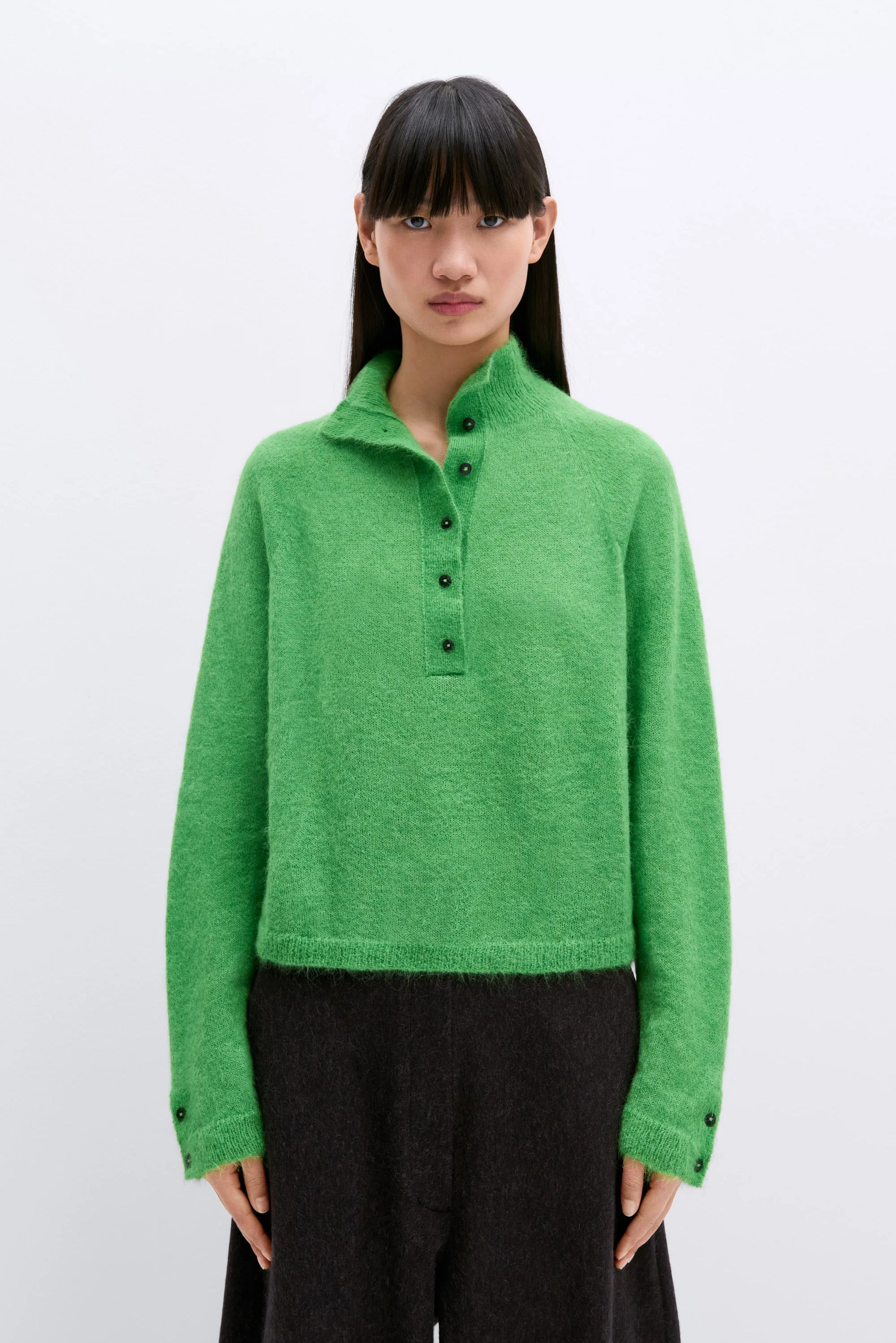 Suri Polo Sweater, Bright Green