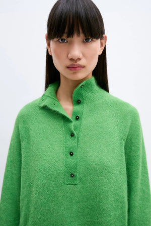 Suri Polo Sweater, Bright Green