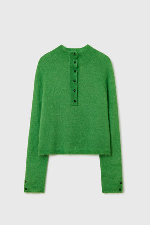 Suri Polo Sweater, Bright Green