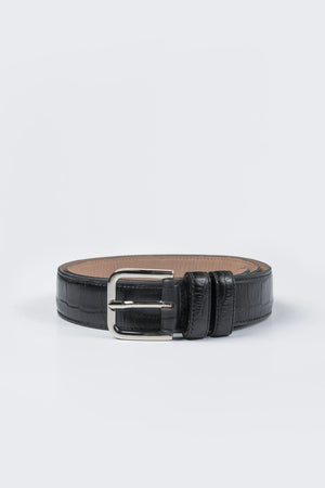Classic Belt Crocodile, Black