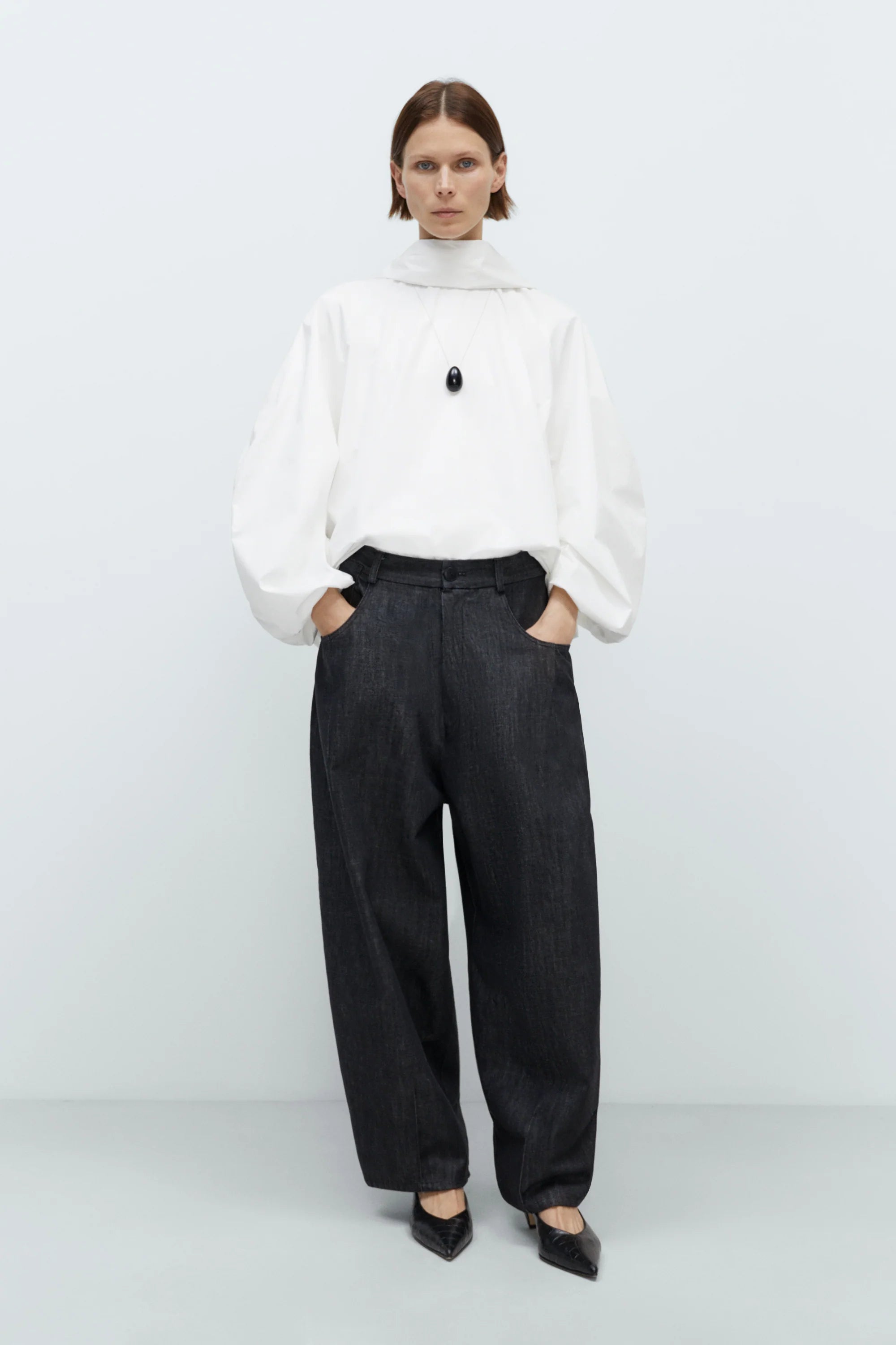 Denim Baggy Pants, Black