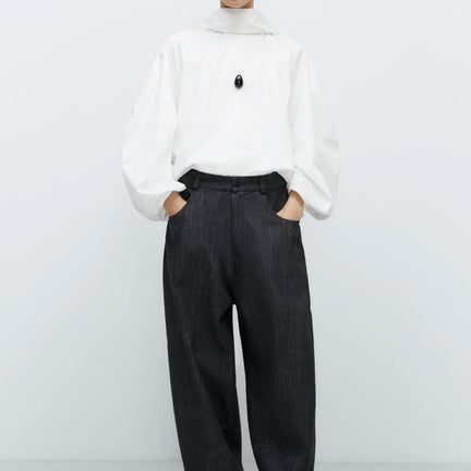Denim Baggy Pants, Black