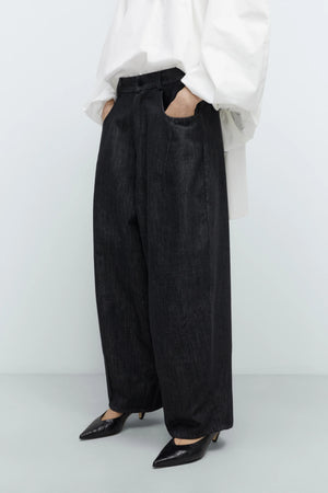 Denim Baggy Pants, Black
