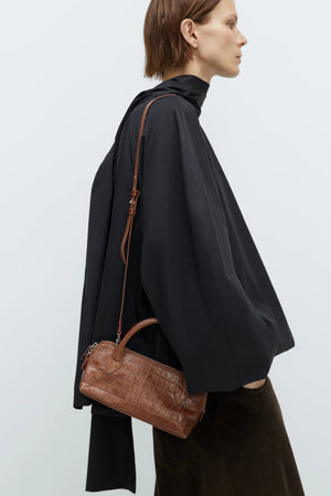 Mini Bag Crocodile, Caramel