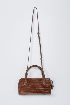 Mini Bag Crocodile, Caramel